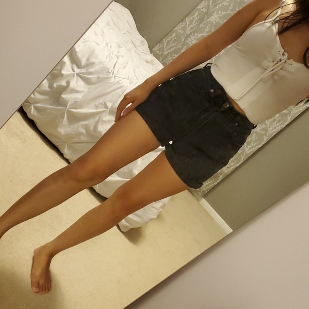 Black Denim Shorts